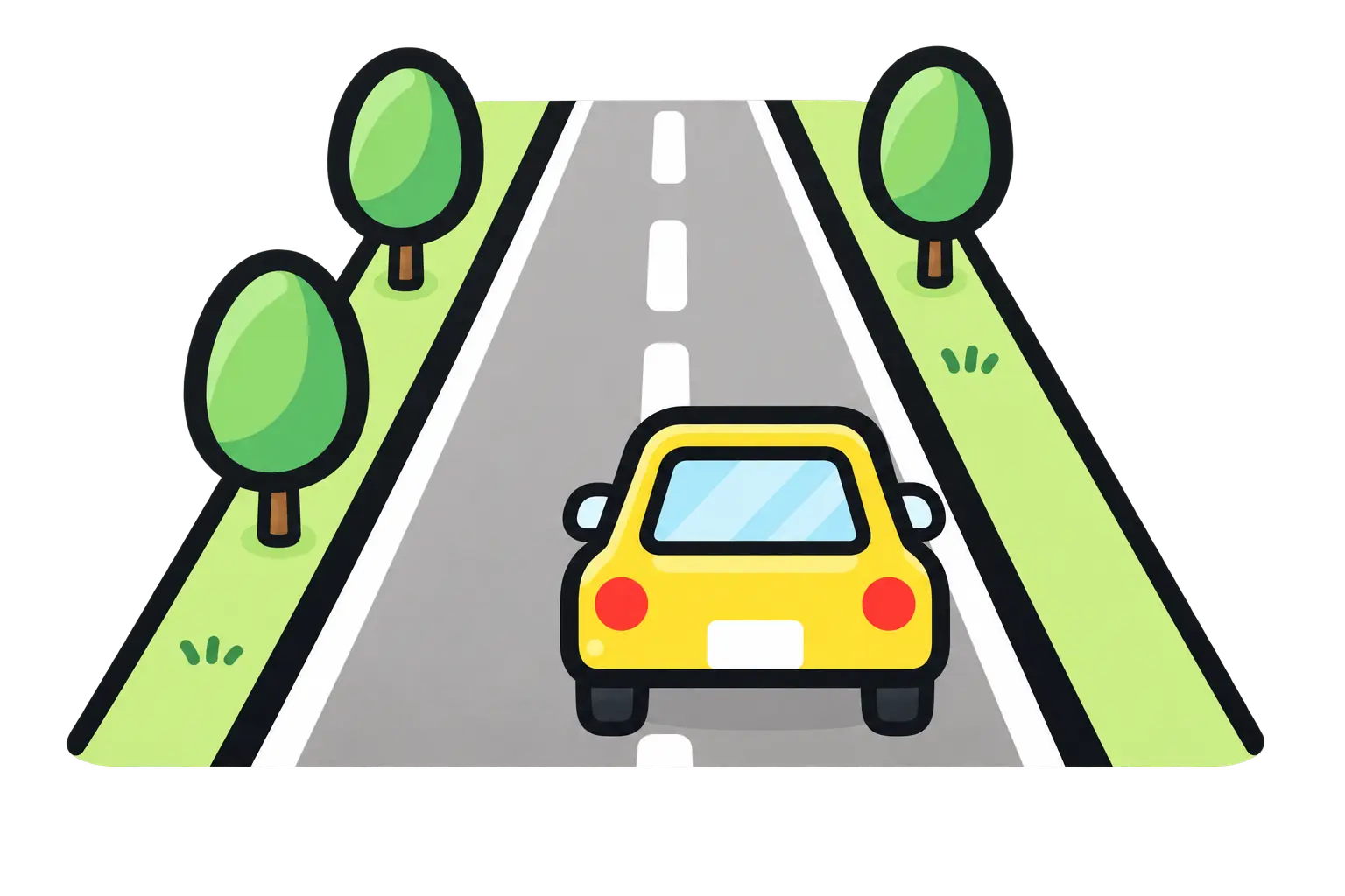車線変更の練習を表すイラスト